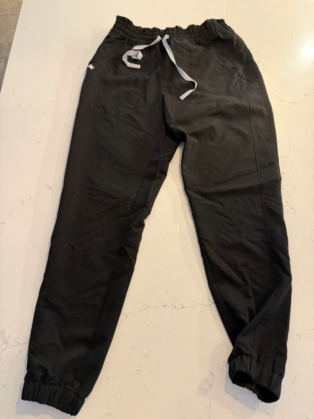 Figs Black Joggers with White Drawstring